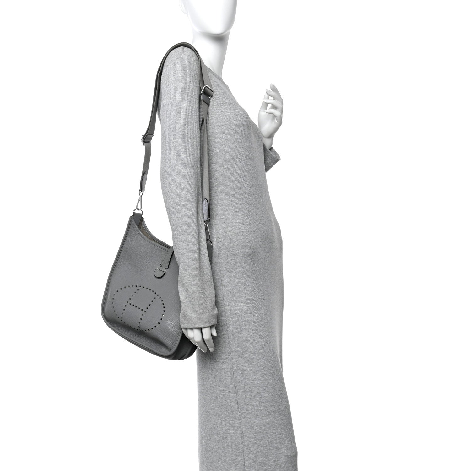 Hermes Taurillon Clemence Evelyne III PM Gris Mouette 2 of 11