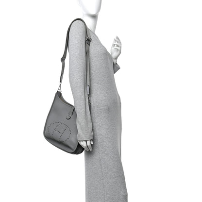Hermes Taurillon Clemence Evelyne III PM Gris Mouette 2 of 11