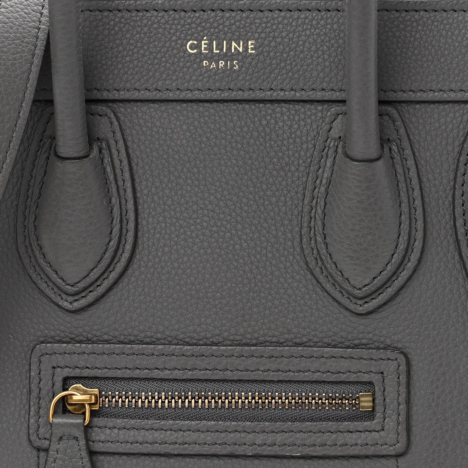 Celine Baby Drummed Calfskin Nano Luggage Kohl 8 of 10