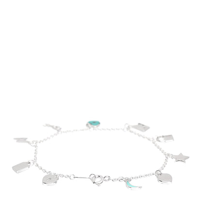 Tiffany Sterling Silver Enamel Love Notes Charm Bracelet Blue 3 of 4
