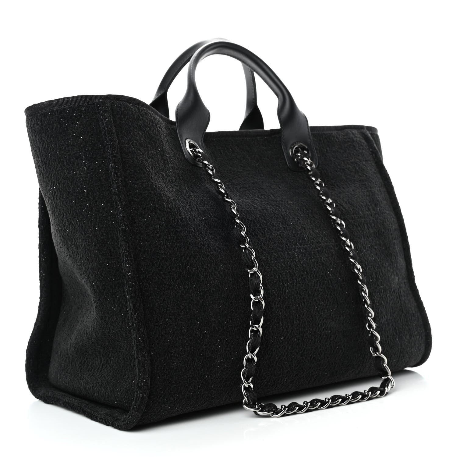Chanel Lurex Boucle Medium Deauville Tote Black 2 of 4