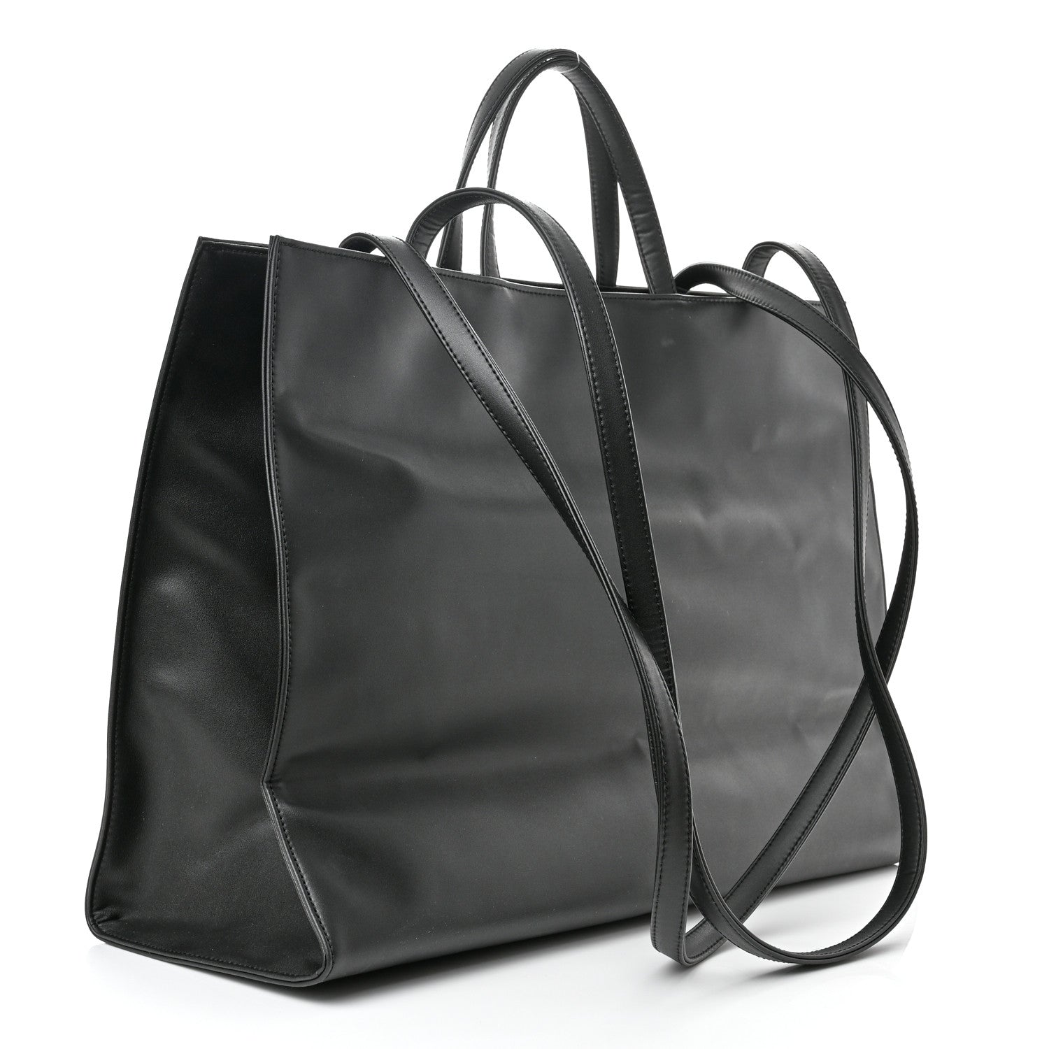 Telfar Vegan Leather Large Shopping Bag Black 3 of 9