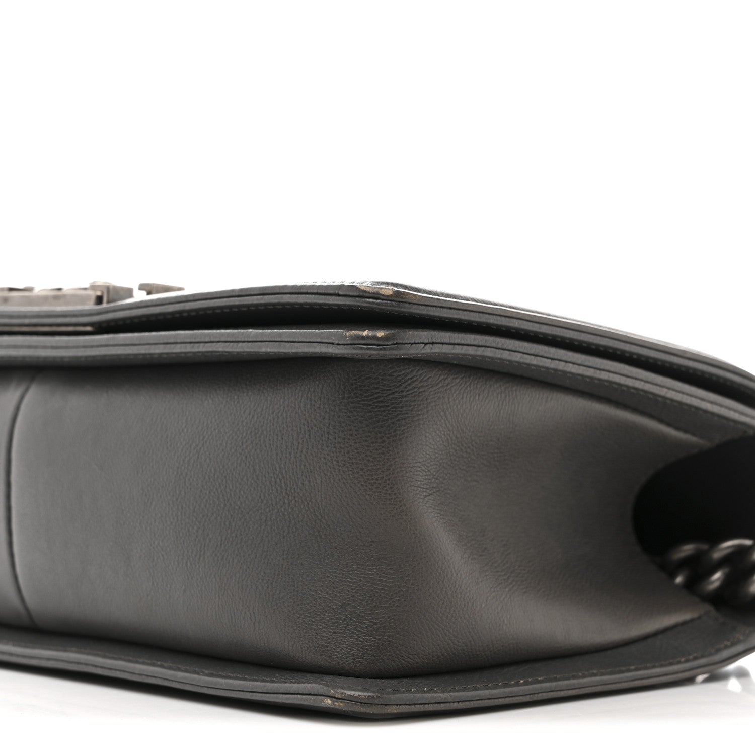 Chanel Calfskin Double Stitch Medium Boy Flap Grey 10 of 16