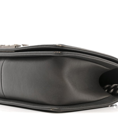 Chanel Calfskin Double Stitch Medium Boy Flap Grey 10 of 16