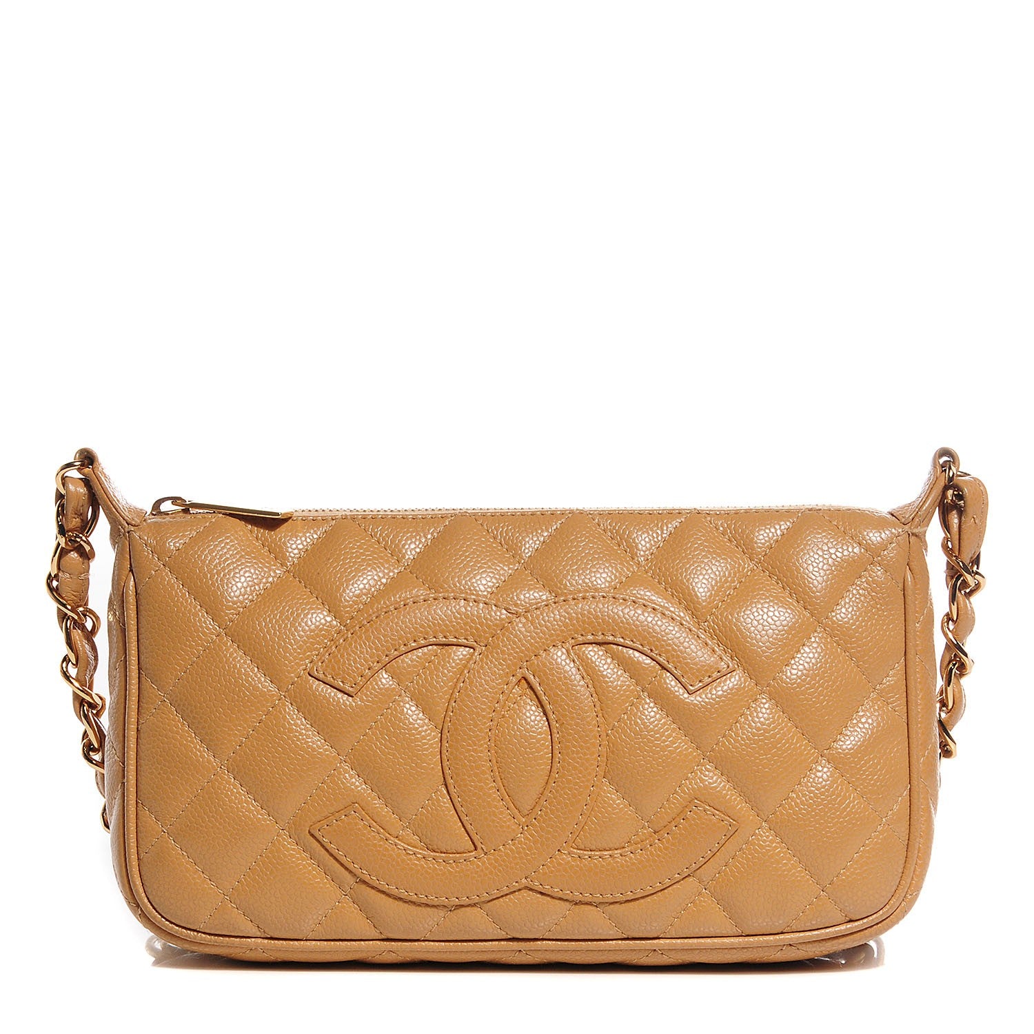 Chanel Caviar Quilted Shoulder Bag Beige 1 of 8