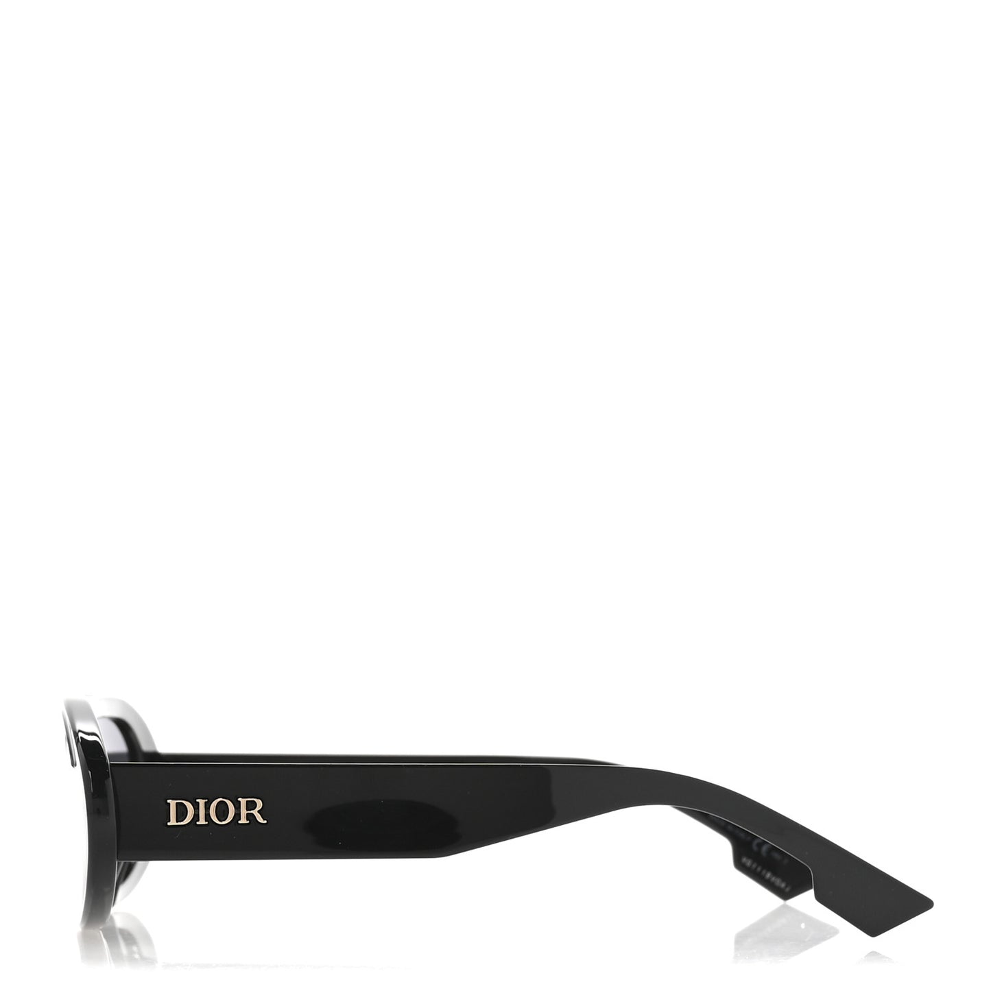 Acetate Oblique Oval Sunglasses Black