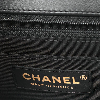 Chanel Calfskin Chevron Quilted Medium Statement Flap Black 6 of 10