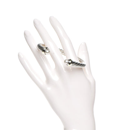 David Yurman Sterling Silver 14K Yellow Gold Pearl 7mm Cable Classics Bracelet 2 of 5