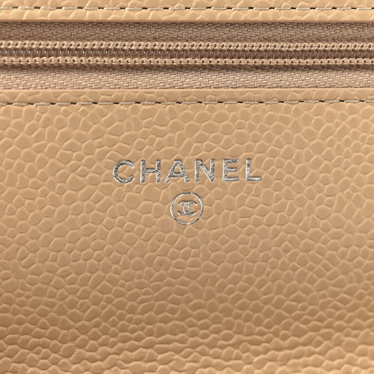 Chanel Caviar Quilted Wallet On Chain WOC Beige 6 of 11