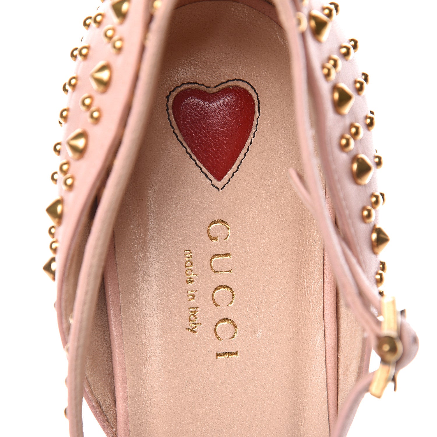 Gucci Malaga Kid Studded Pointed Toe Unia Flats 38 Perfect Pink 7 of 11