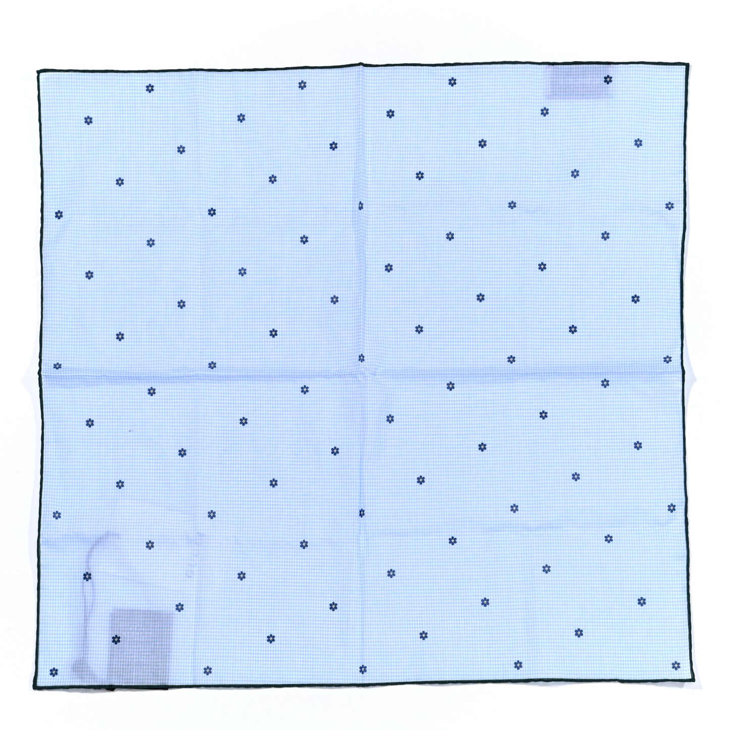 Cotton Popeline Flower Pocket Square Blue