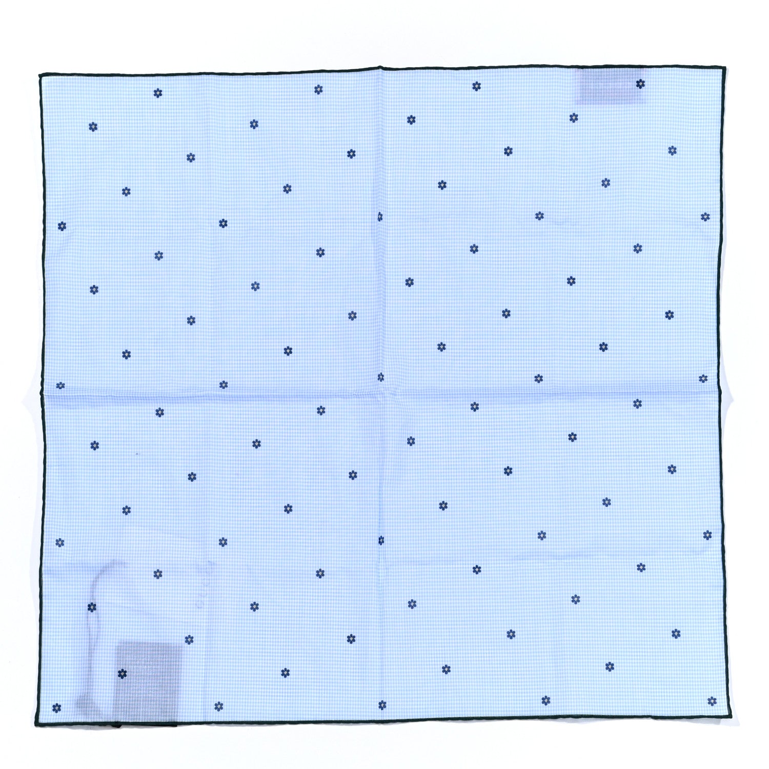 Gucci Cotton Popeline Flower Pocket Square Blue 1 of 4