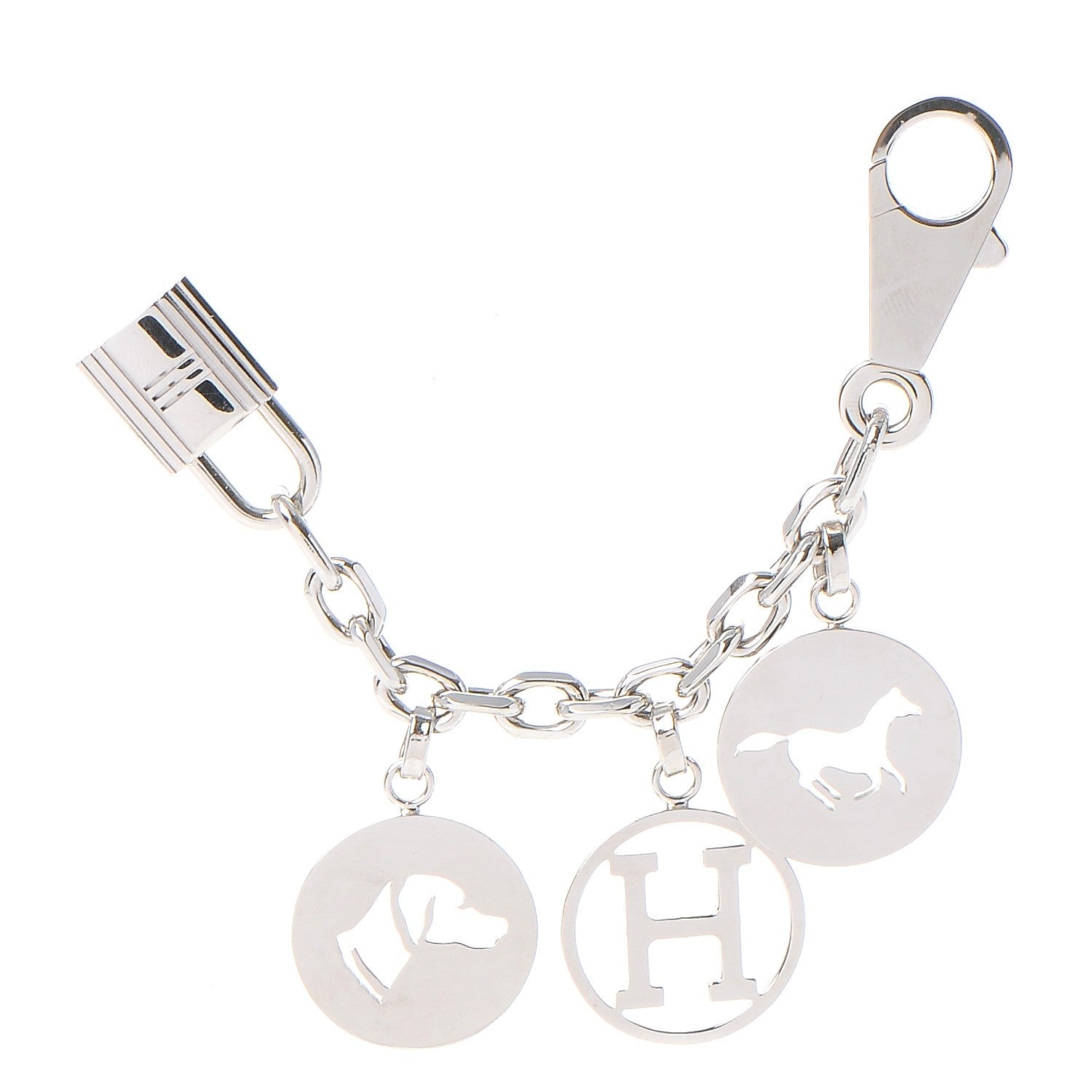 Hermes Palladium Breloque Bag Charm Silver 1 of 5