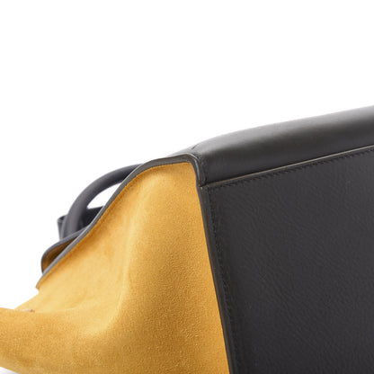 Celine Smooth Calfskin Suede Medium Tri-Color Trapeze Mustard 5 of 10
