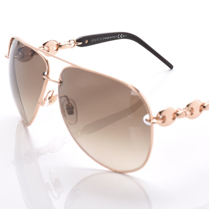 Gucci Marina Chain Aviator Sunglasses GG 4225/S Gold Black 6 of 8