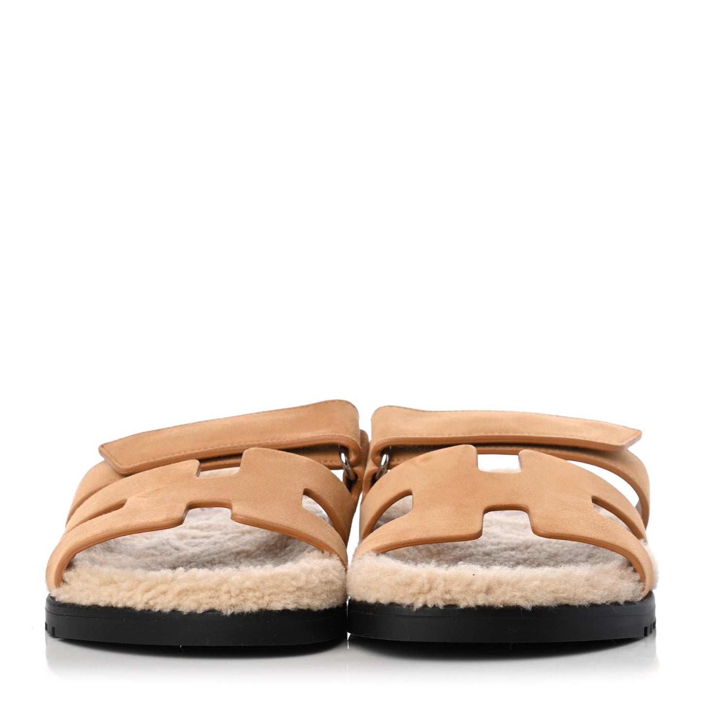 Suede Goatskin Woolskin Womens Chypre Sandals 36 Golden Beige