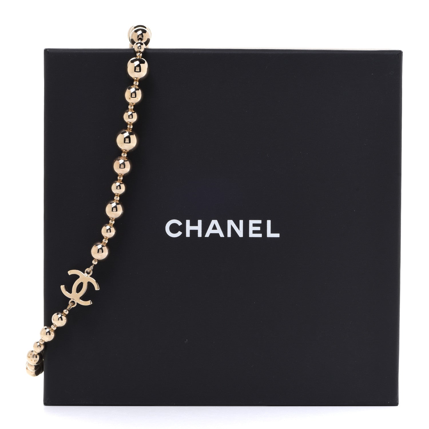 Chanel Metal Bead CC Necklace Gold 6 of 6