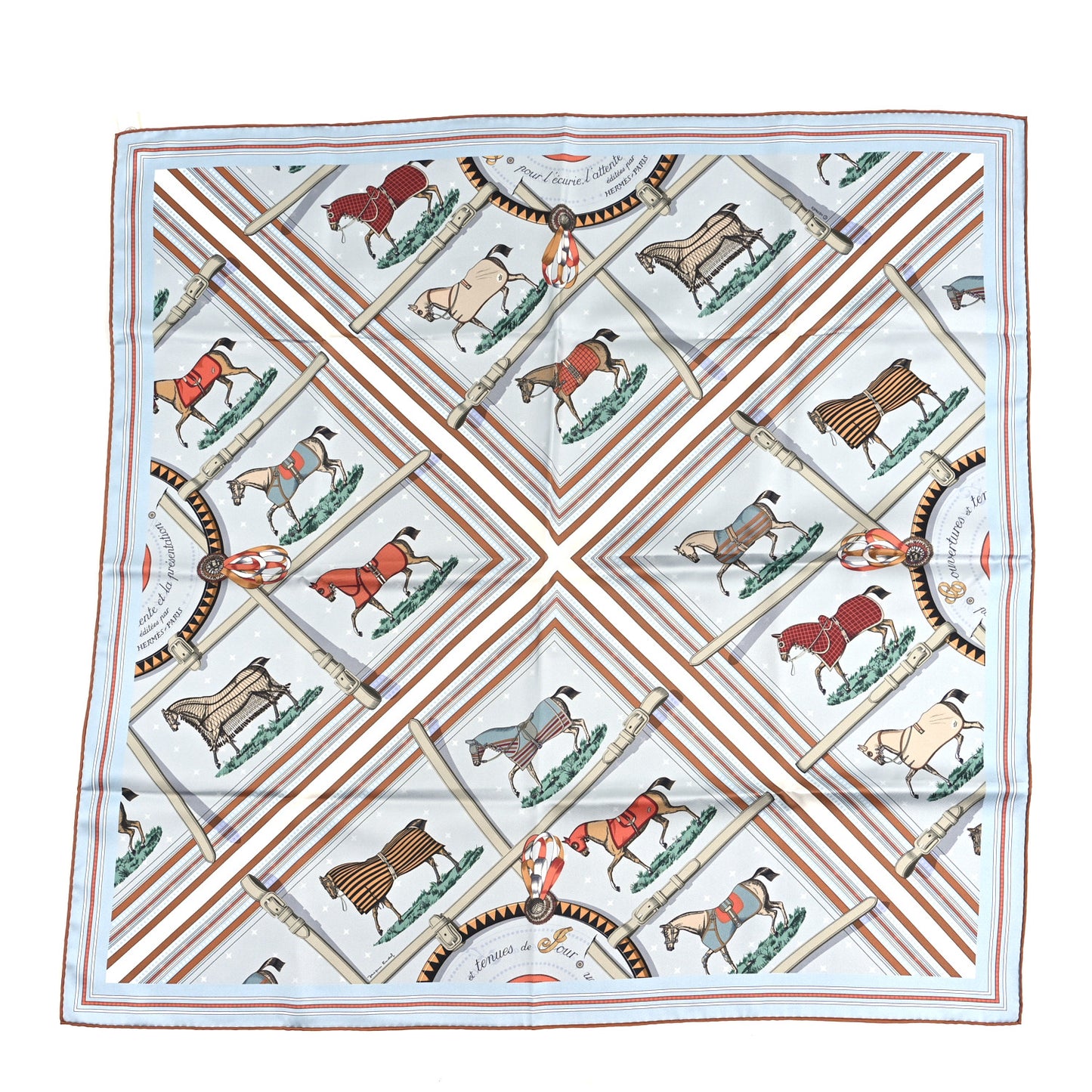 Silk Couvertures Et Tenues de Jour Scarf 90 Gris Bleute Caramel Vert