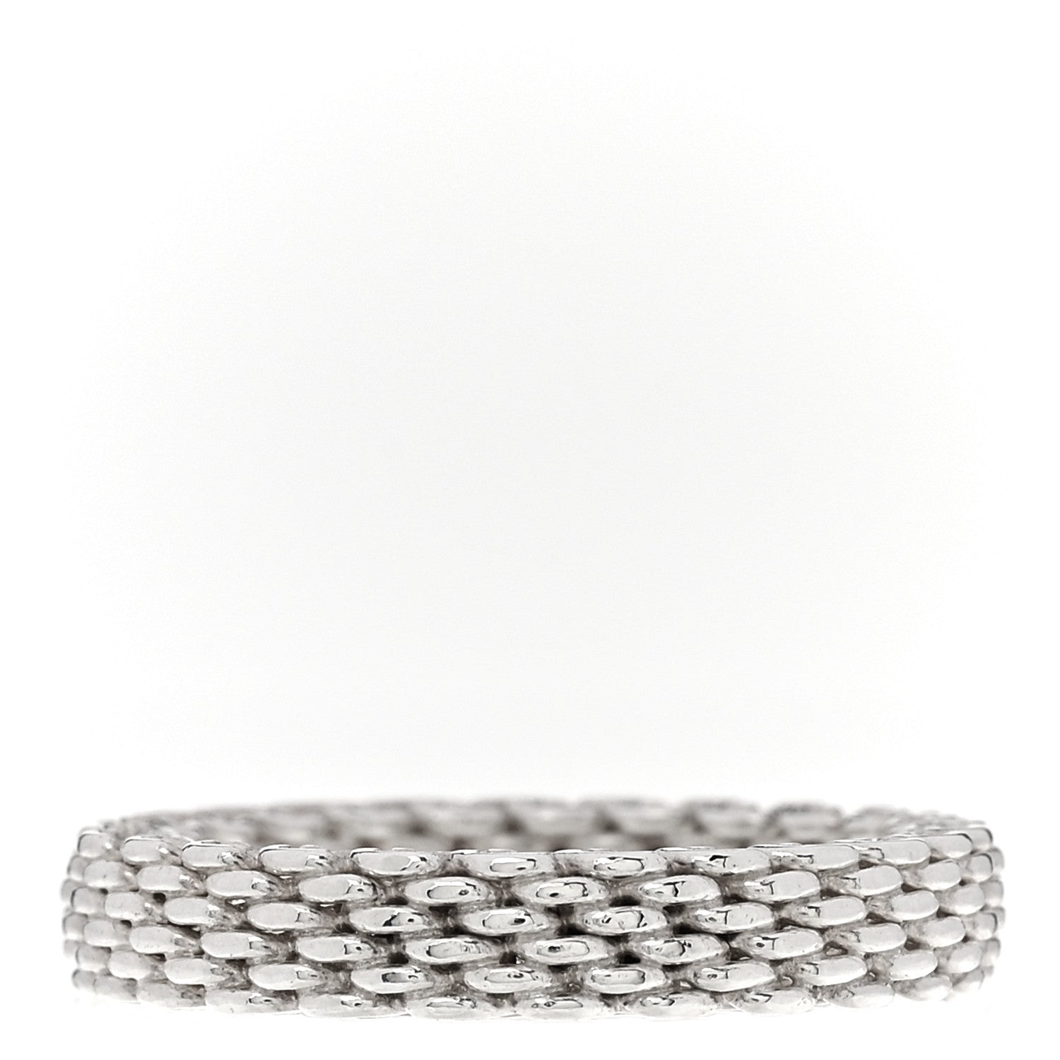 Tiffany Sterling Silver Narrow Mesh Somerset Ring 51 5.75 3 of 4