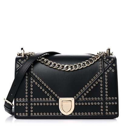 Christian Dior Lambskin Studded Medium Diorama Flap Bag Black 1 of 17