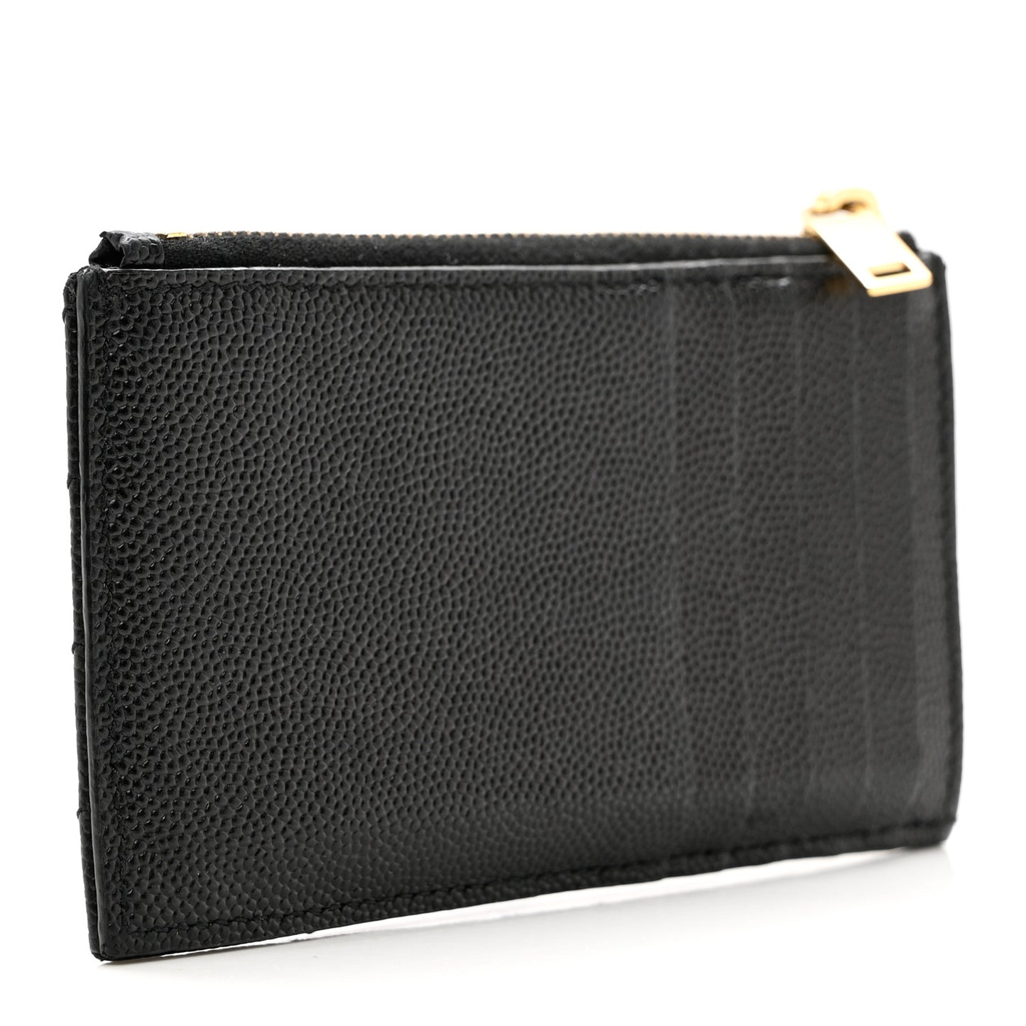 Grain De Poudre Matelasse Chevron Monogram Fragments Zippered Card Case Black