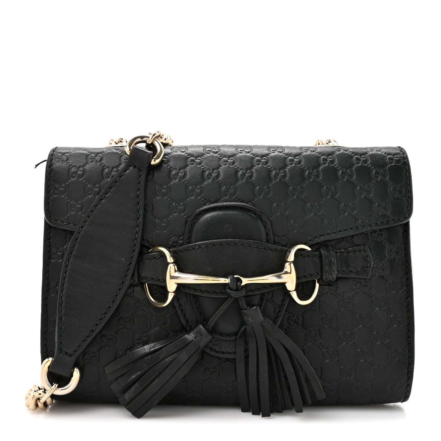 GUCCI エミリー Gucci Microguccissima Mini Emily Chain Shoulder Bag Black 1823174
