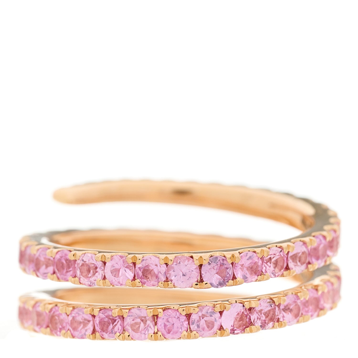 Anita Ko 18K Rose Gold Pink Sapphire Coil Ring 54 6.75 3 of 4