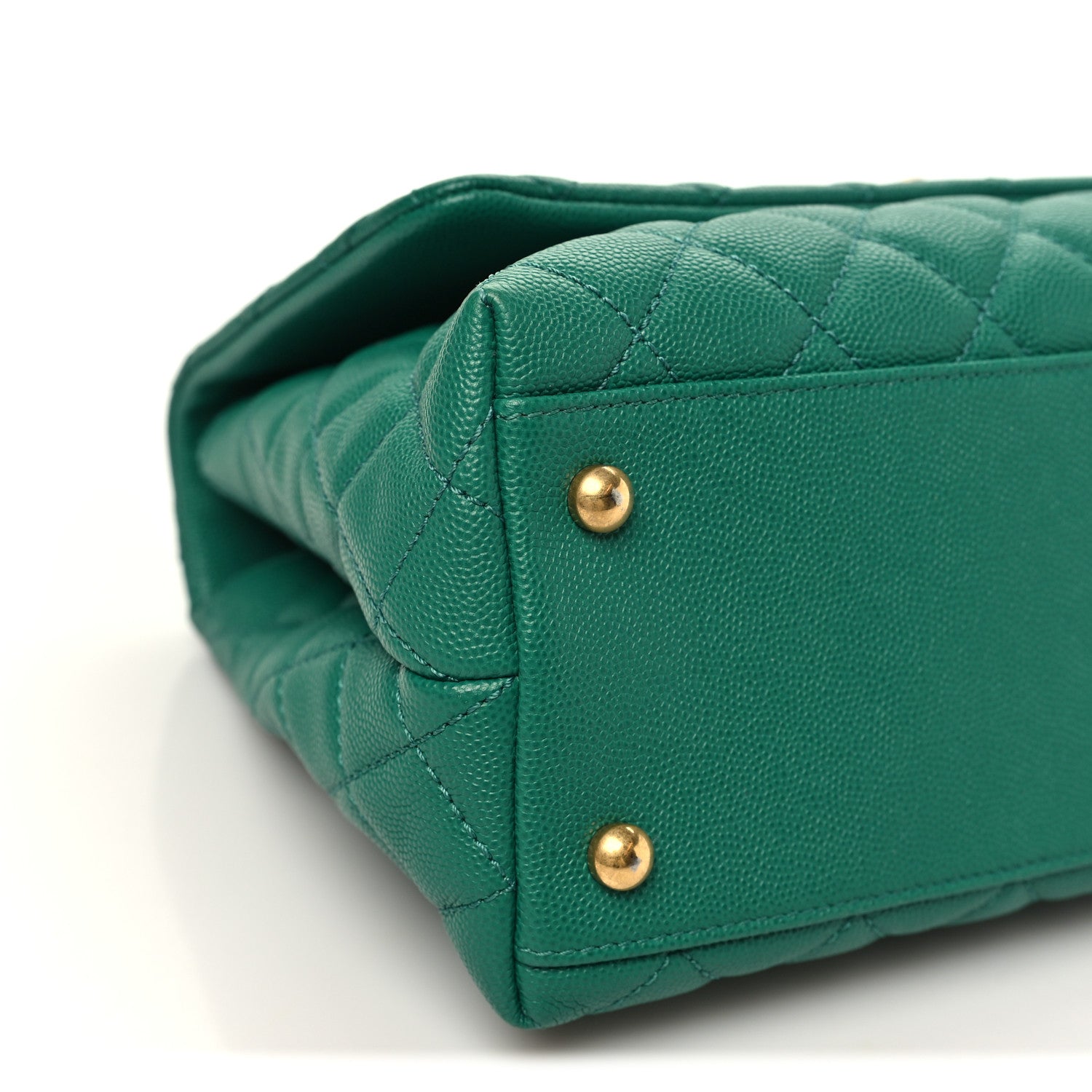 Chanel Caviar Quilted Small Coco Handle Flap Green 9 of 10