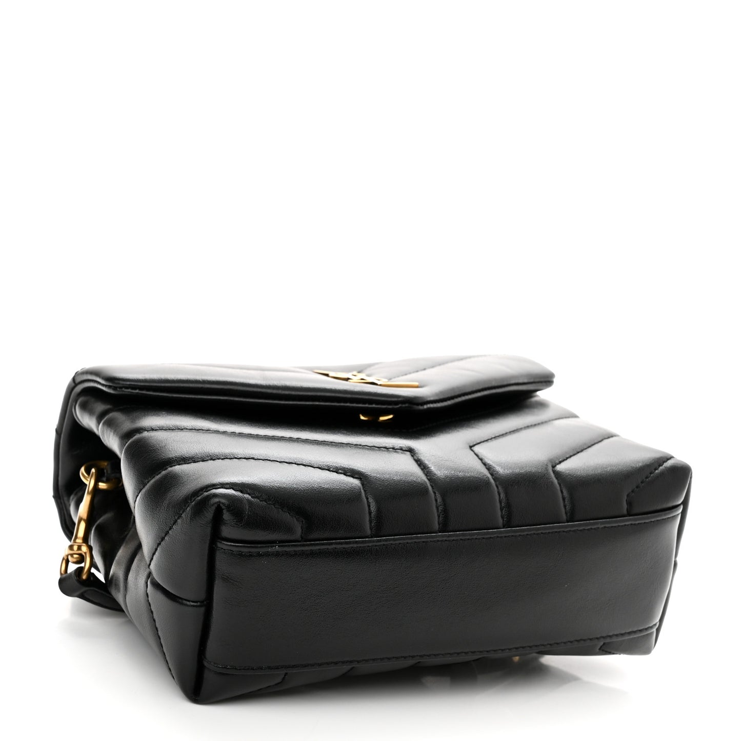 Calfskin Y Quilted Monogram Toy Loulou Crossbody Bag Black