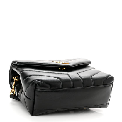 Saint Laurent Calfskin Y Quilted Monogram Toy Loulou Crossbody Bag Black 4 of 13