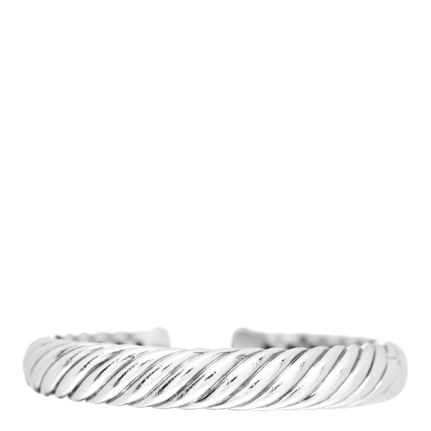 Sterling Silver 10mm Sculpted Cable Cuff Bracelet