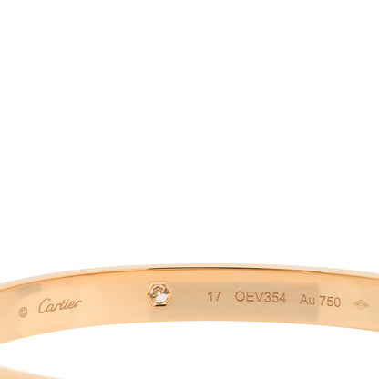 Cartier 18K Yellow Gold 4 Diamond LOVE Bracelet 17 3 of 5