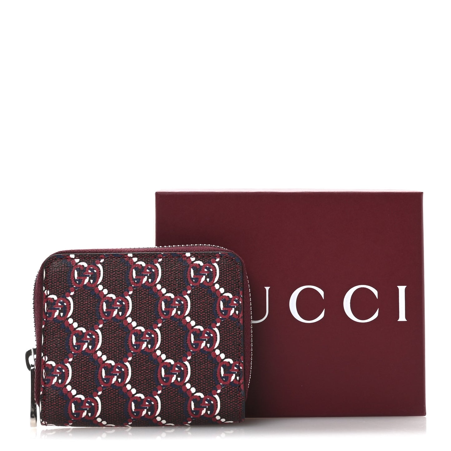 GG Supreme Shadow Zip Around Wallet Rosso Ancora Red