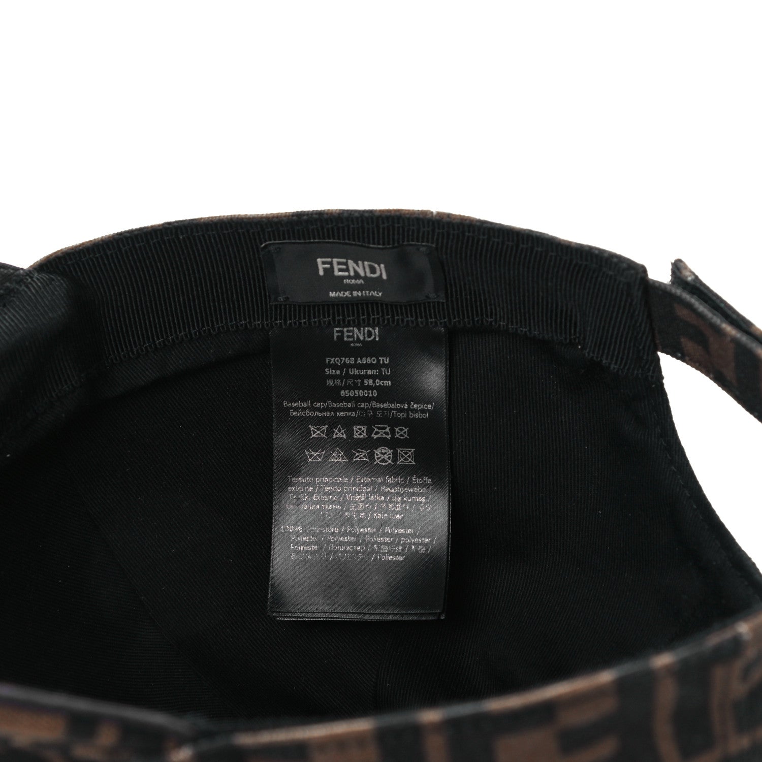 Fendi Canvas FF Reloaded Baseball Hat Tobacco White 7 of 8