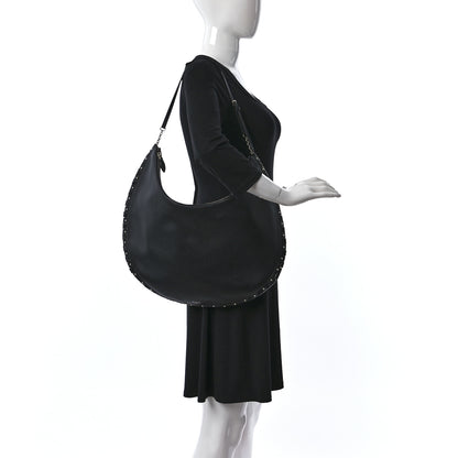 Alaia Lambskin Studded Large Demi Lune Bag Black 2 of 11