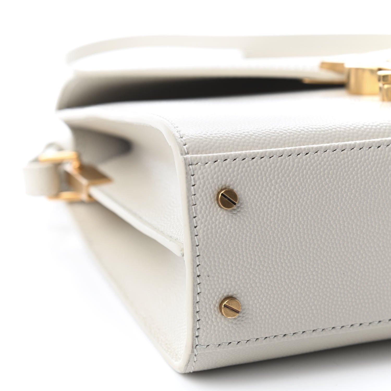 Saint Laurent Grain de Poudre Mini Classic Monogram Cassandra Top Handle Crema Soft 7 of 8