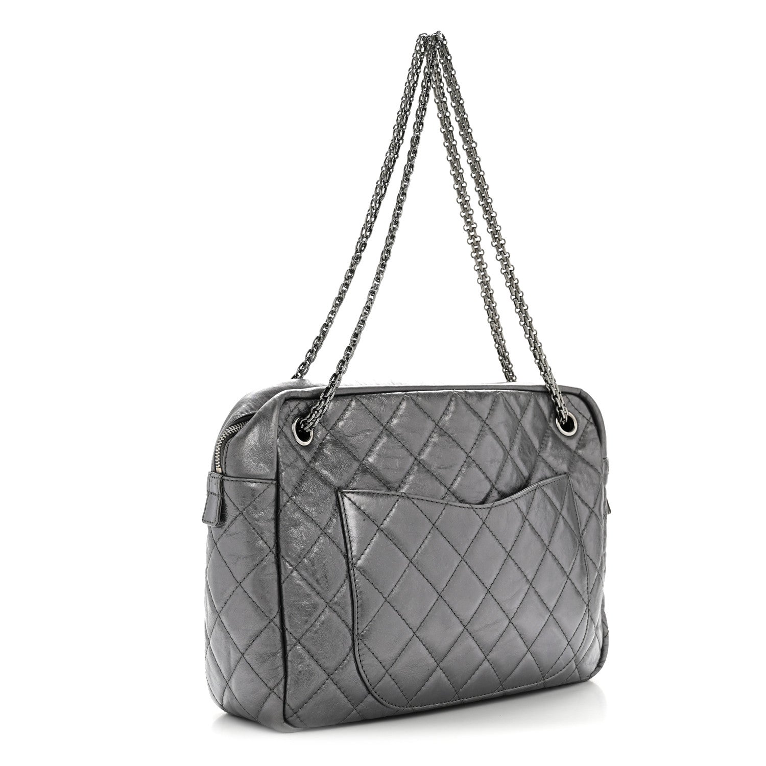 Chanel Metallic Aged Calfskin Quilted Large Reissue Camera Case