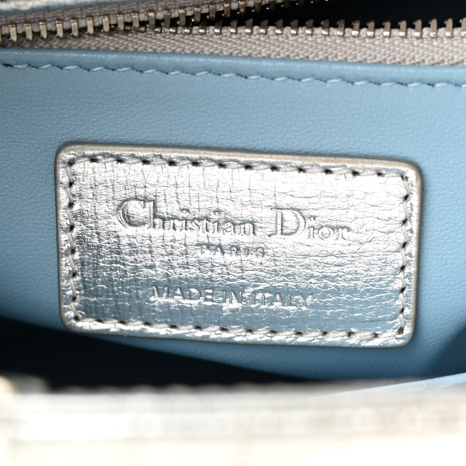 Christian Dior Metallic Grained Calfskin Cannage Small Lucky Badges My Lady Dior Silver 6 of 12