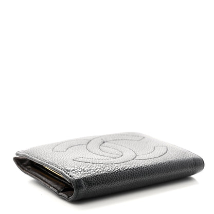 Chanel Caviar Timeless CC Compact French Wallet Black 4 of 15