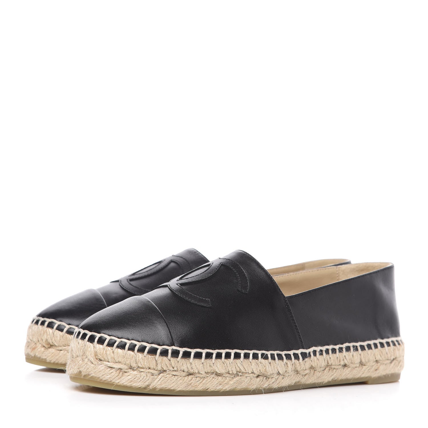 Chanel Lambskin CC Espadrilles 38 Black 3 of 10