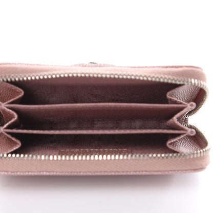 Chanel Metallic Caviar Chevron Quilted Vintage Mademoiselle Zip Coin Purse Pink 5 of 8