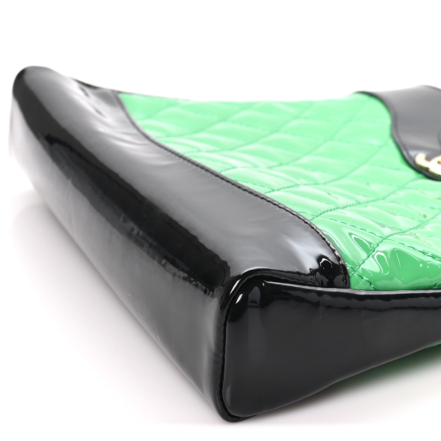Chanel Patent Calfskin Quilted Mini 31 Shopping Bag Green Black 10 of 10
