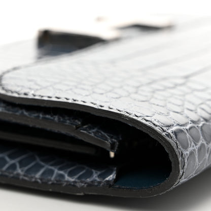 Hermes Shiny Alligator Constance Long Wallet Blue Jean 10 of 13