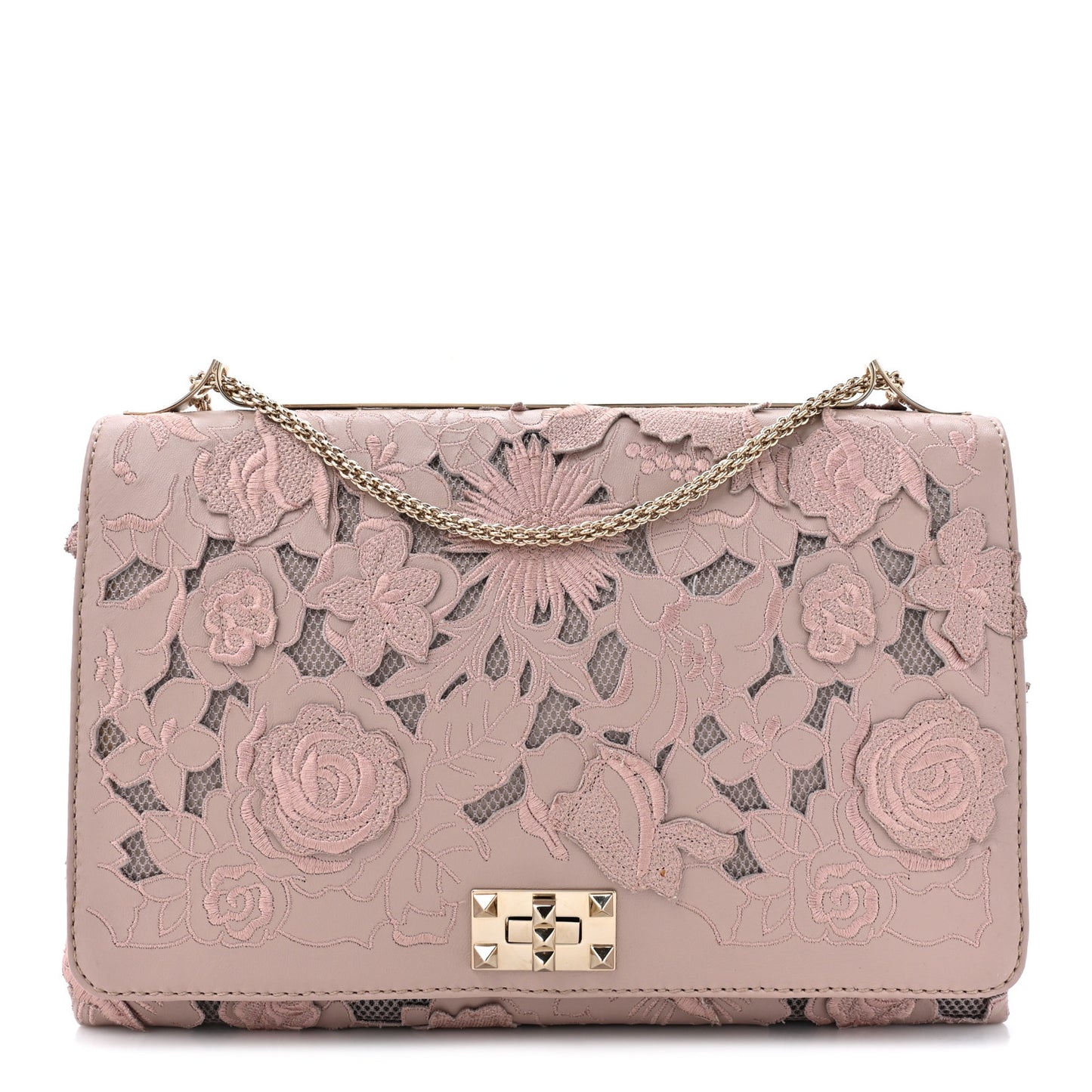 Nappa Lace Large Girello Flap Blush
