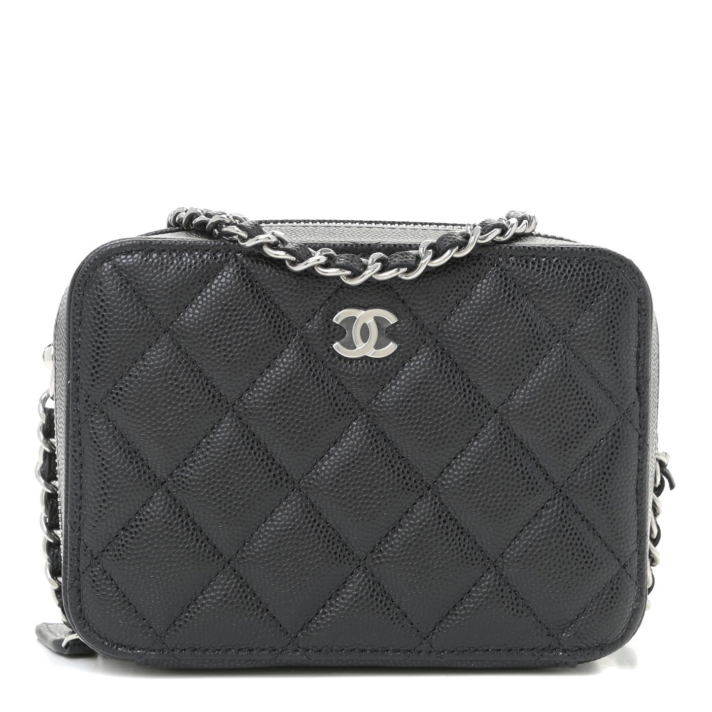Caviar Quilted Camera Bag Black