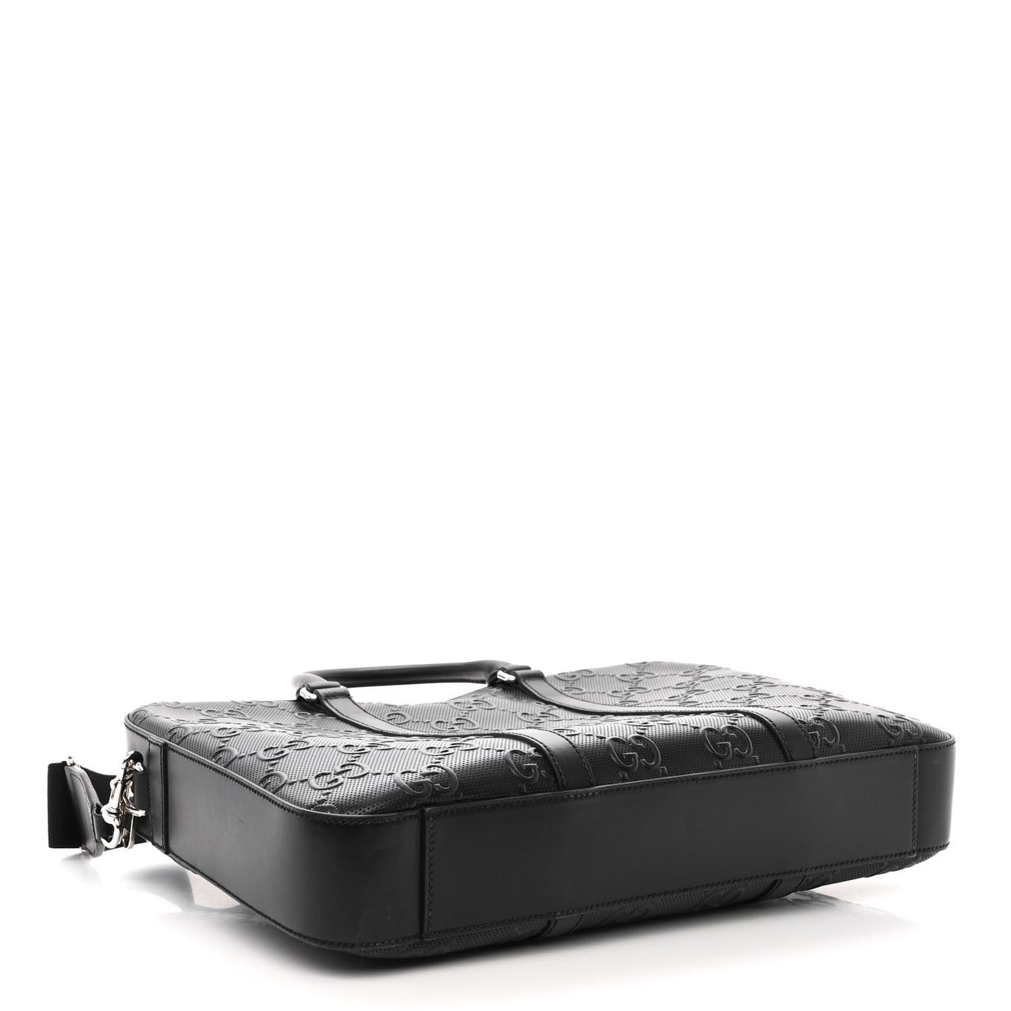 Calfskin GG Tennis Embossed Briefcase Black