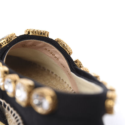 Gucci Canvas Crystal Embellished Espadrilles 36 Black 8 of 11