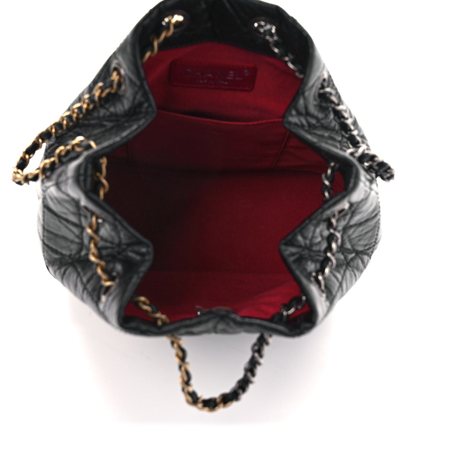 Aged Calfskin Quilted Small Gabrielle Backpack Black