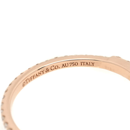 Tiffany 18K Rose Gold Diamond T Wire Band Ring 49 5 5 of 6