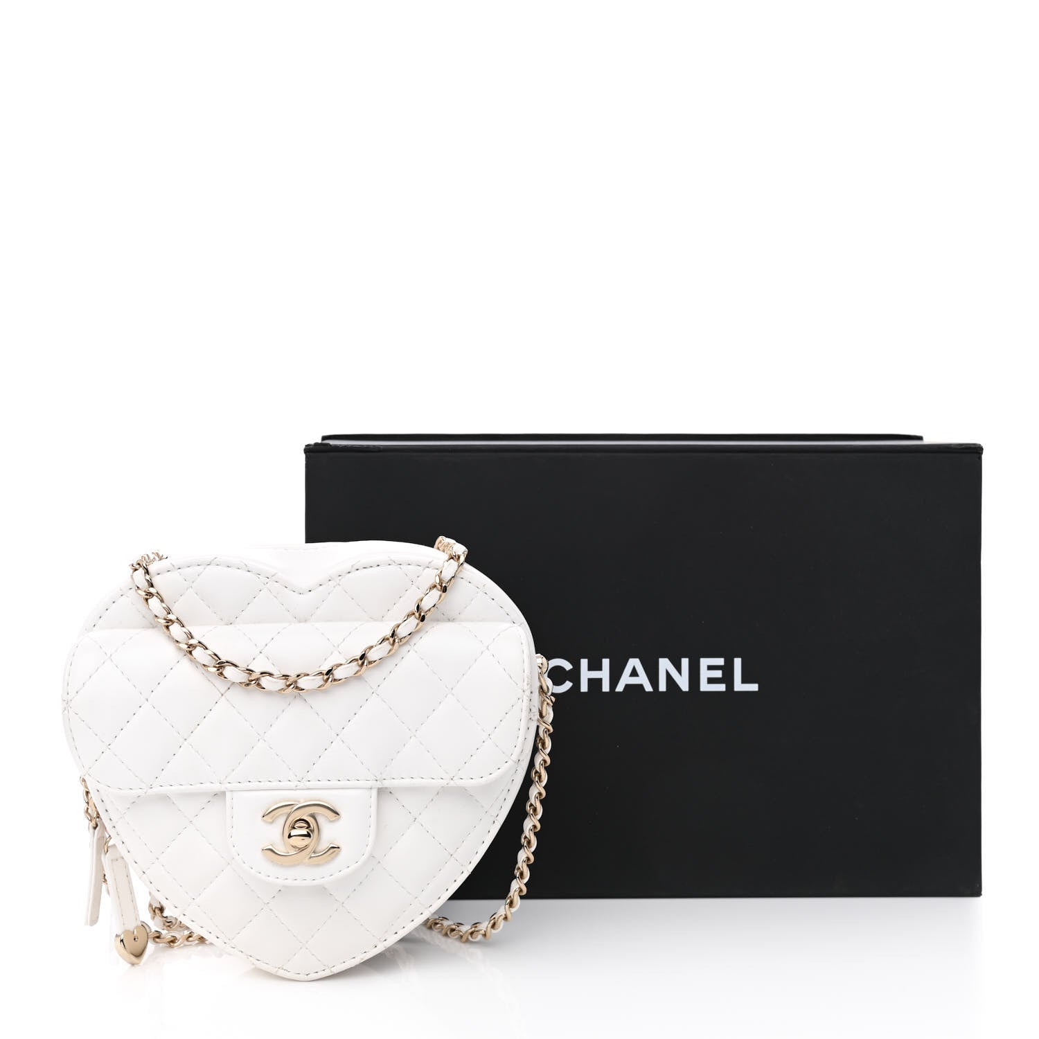 Chanel Lambskin Quilted CC In Love Heart Bag White 11 of 11